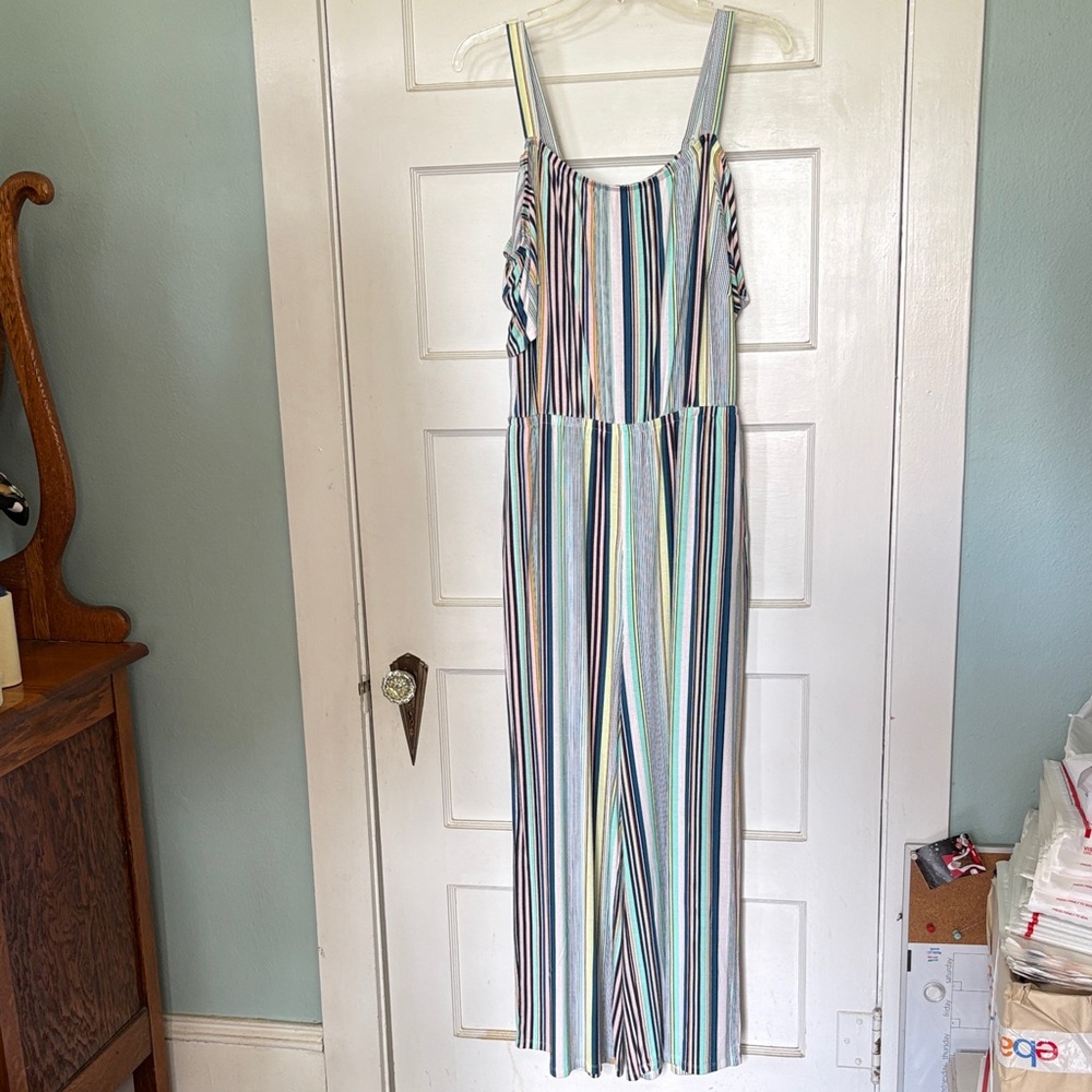 Lane Bryant Striped Jumpsuit with Pockets Size 18/20